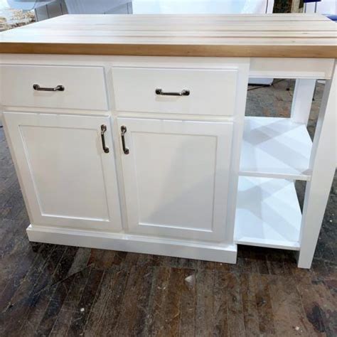 Kitchen Island With Open End Shelves Wrf977 Worthys Run Furniture In