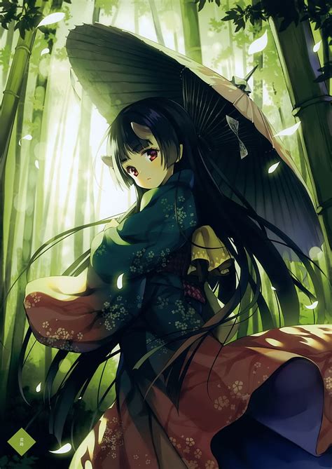 1600x900px Free Download Hd Wallpaper Anime Girl Forest Bamboo