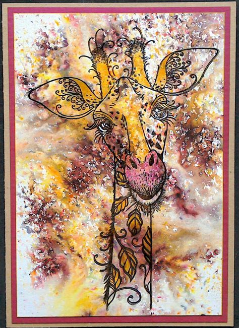 Pink Ink Designs Giraffe Stamp With Brushes By Lynne Lee Ink Cards
