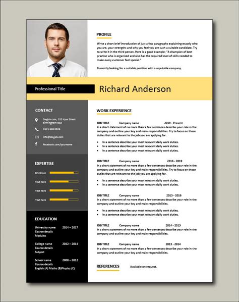 Free Cv Examples Templates Creative Downloadable Fully Editable