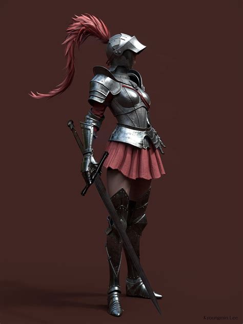Pin By Charlotte Lu On [3d][high Poly][人物] Female Armor Female Knight Fantasy Character Design