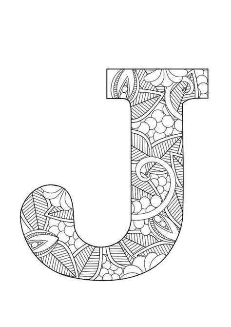 In english and spanish, uppercase and lowercase. Letter J Floral | Coloring letters, Alphabet coloring ...