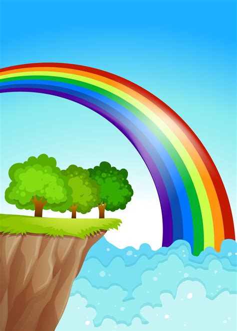 Rainbow Sky Background Cartoon