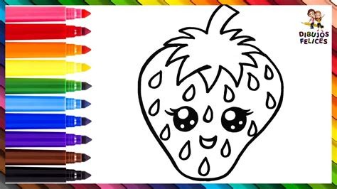 Dibuja Y Colorea Una Fresa Kawaii Dibujos Para Ninos Youtube Otosection
