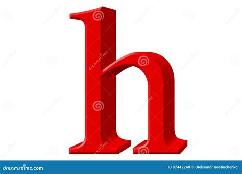 Lowercase Letter H Isolated On White With Clipping Path 3d Il Stock