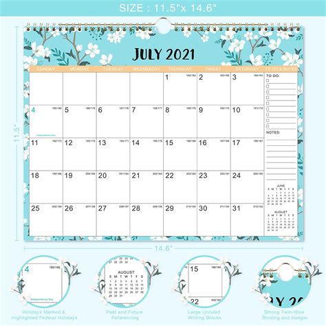 2021 2022 Calendar Monthly Wall Calendar 2021 2022 146 X 115