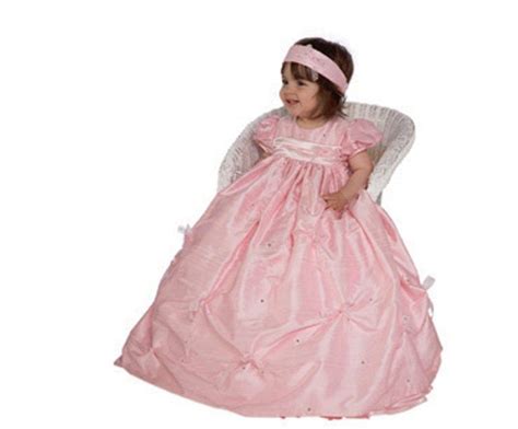 Little Darlings Pink And Ivory Silk Gown And Headband Christening Gowns