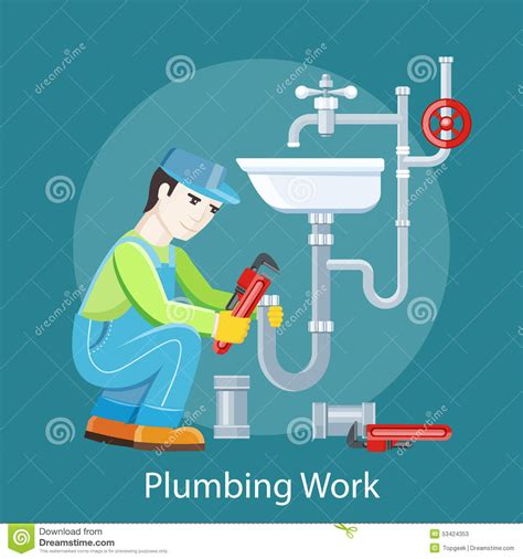 Plumbing Work Concept Stock Vector Illustration Of Toolbox 53424353