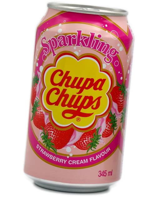 Chupa Chups Sparkling Strawberry And Cream 345ml American Candy N