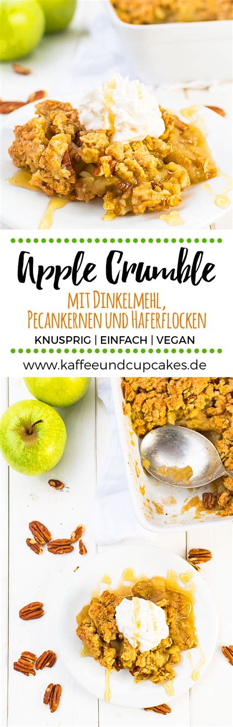 Apple Crumble mit Pecankernen und Haferflocken Rezept