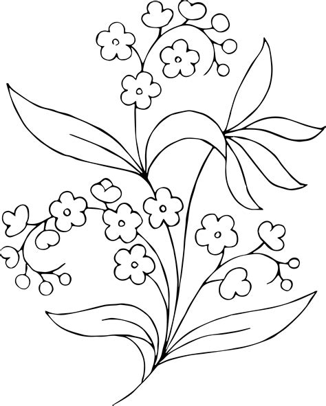 Clipart Black And White Simple Flower Design Flower Clipart Drawing