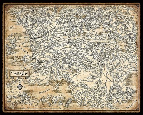 Faerûn Map Dungeons Dragons Art Dandd Dnd Forgotten Realms Etsy