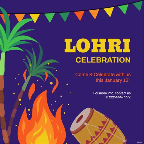 Lohri Invitation Vector In Illustrator Svg  Eps Png Download