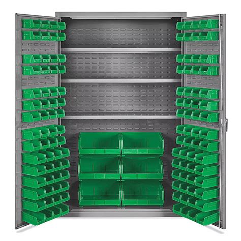 Bin Storage Cabinet 48 X 24 X 78 126 Green Bins H 4449g Uline