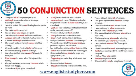 Coordinating conjunctions join sentence elements that are the same. 50 Conjunction Sentences in English - English Study Here