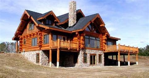 Luxury log cabin home plans. beautiful log home...walk-out basement. | Beautiful ...