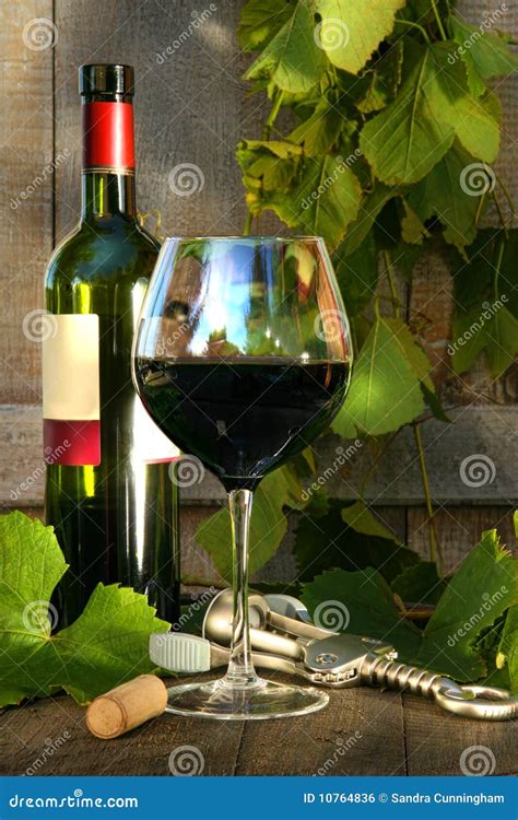 Still Life With Red Wine Bottle And Glass Royalty Free Stock Image