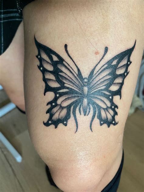 Gothic Oldskool Butterfly Grunge Tattoo In 2022 Black Butterfly