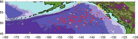 Locations Of Sockeye Salmon Caught On Floating Longline Gear Tagged