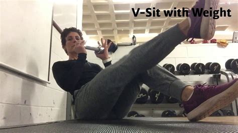 V Sit With Weight Youtube