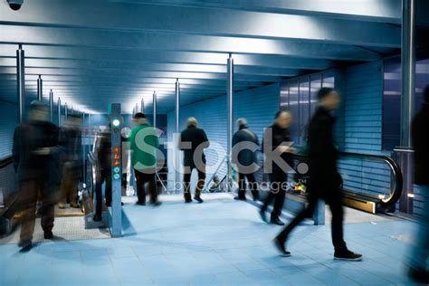 Fast Moving People At Subway Station Stock Photo Royalty Free