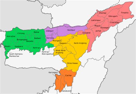 List Of Districts Of Assam Wikipedia