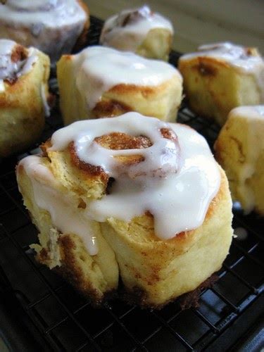 Pan of our easy cinnamon rolls recipe with icing. Cinnamon Rolls With Cream Cheese Icing Without Powdered ...