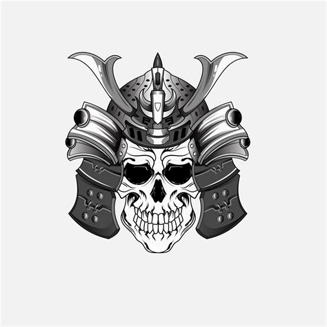 Samurai Warrior Skull Tattoo Or Japanese Mask And Japan Ninja Japanese