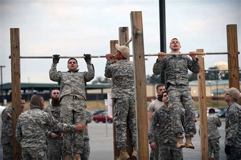 Us Army Cavalry Scouts Perform Pull Ups During The Nara And Dvids