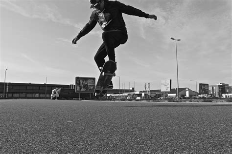 Free Images Black And White Skateboard Boy Jump