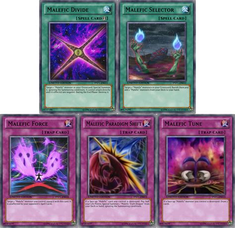 Most people try to have a smaller deck over a larger deck you may have 40 to 60 cards in a yugioh deck. New Malefic Monsters - Advanced Card Design - Yugioh Card ...