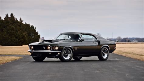 Download Classic Black Muscle Car Ford Mustang Boss 429 1920x1080