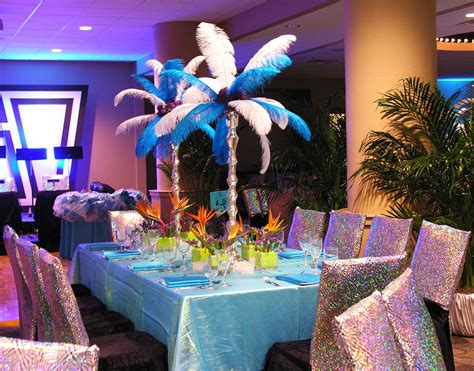 Brazilian Carnival Theme Party Blue Feathers Sparkle Eventuresinc