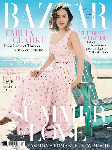 Emilia Clarke Covers Harpers Bazaar Uk July 2016