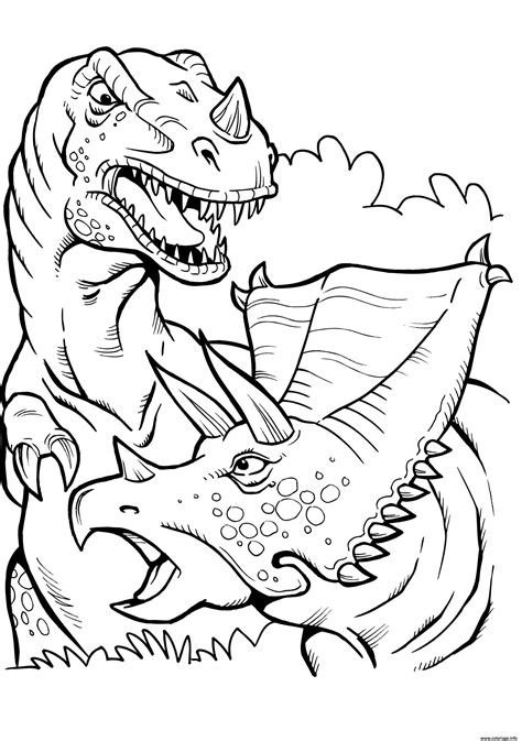 Coloriage Dinosaure Battle Dessin Dinosaure à Imprimer