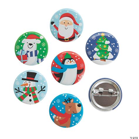Bulk 48 Pc Christmas Mini Buttons Oriental Trading