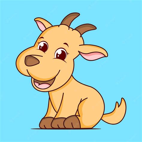 Premium Vector Cute Goat Cartoon Character