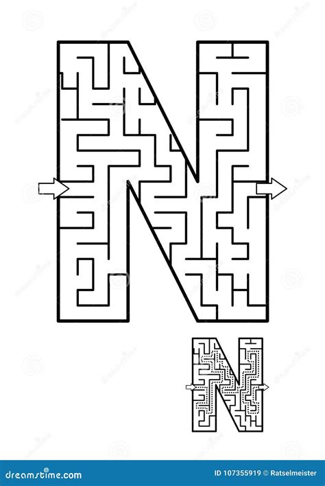 Maze Letter Cyrillic Vector Illustration 107235726