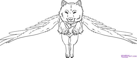 Winged Wolf Coloring Page Clip Art Library