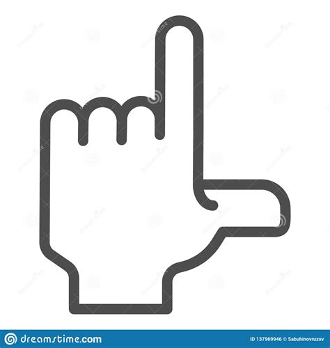 Pointing Hand Line Icon Index Finger Pointing Up Vector Illustration