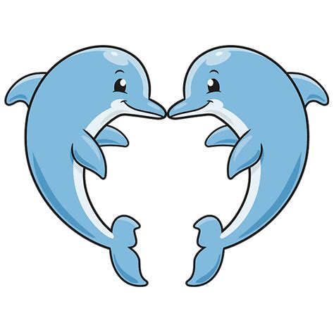 How To Draw A Dolphin Heart Really Easy Drawing Tutorial
