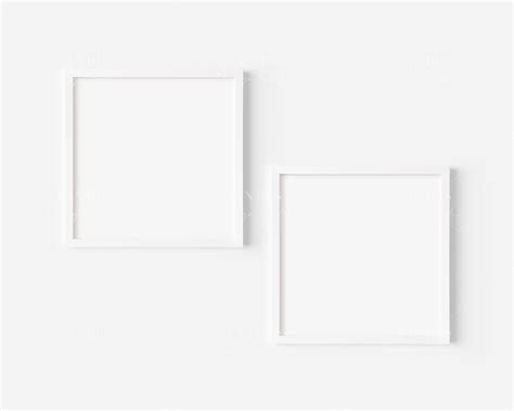 White Frame Mockupmodern Square Minimalist White Framed Art Etsy