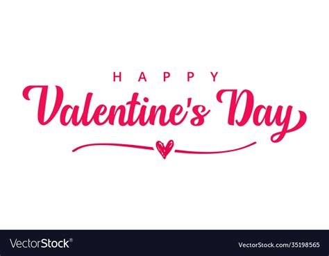 Happy Valentines Day Pink Typography Banner Vector Image