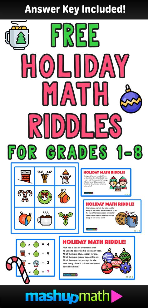 5 Fun Christmas Math Riddles And Brain Teasers For Grades 1 8 — Mashup Math