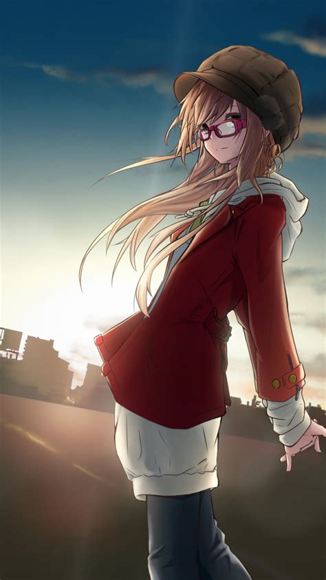 Download Wallpaper 750x1334 Urban Anime Girl Sunset Outdoor Iphone