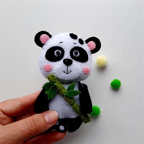 Panda Felt Pattern Pdf Panda Sewing Pattern Animal Hand Sewing Etsy
