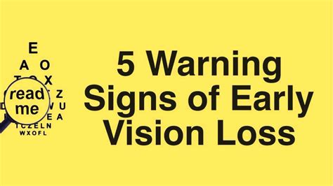 5 Warning Signs Of Early Vision Loss