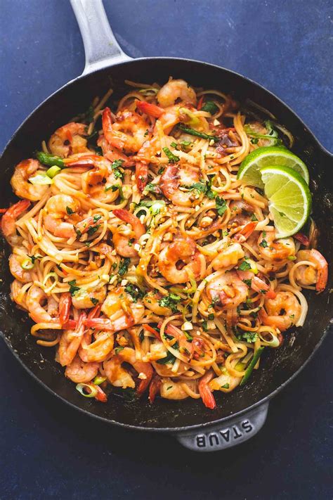 Toss rice noodles into boiling water and remove from heat to soften. Shrimp Pad Thai with Peanut Sauce easy recipe ...