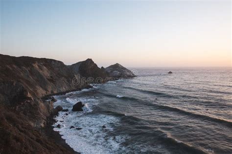 Rocky Coastline With A Beautiful Ocean View In Big Sur California