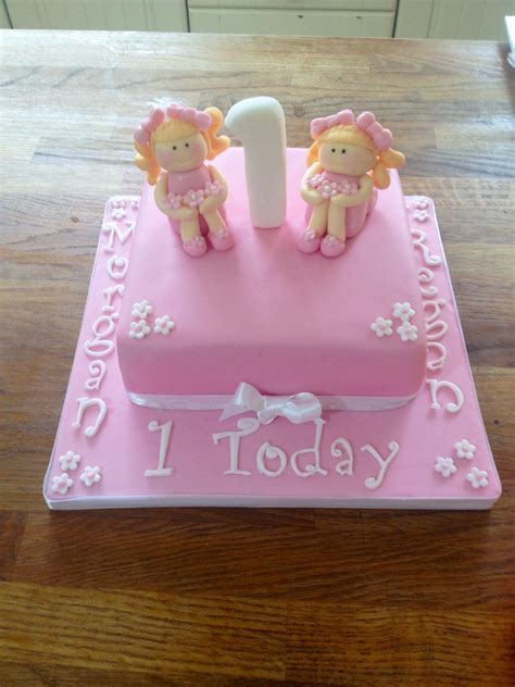 Twins First Birthday Cake Aria Art
